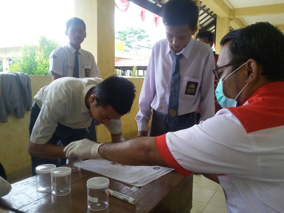 Pencegahan Penyalahgunaan Narkoba, BNK Tana Tidung tes Urin Siswa